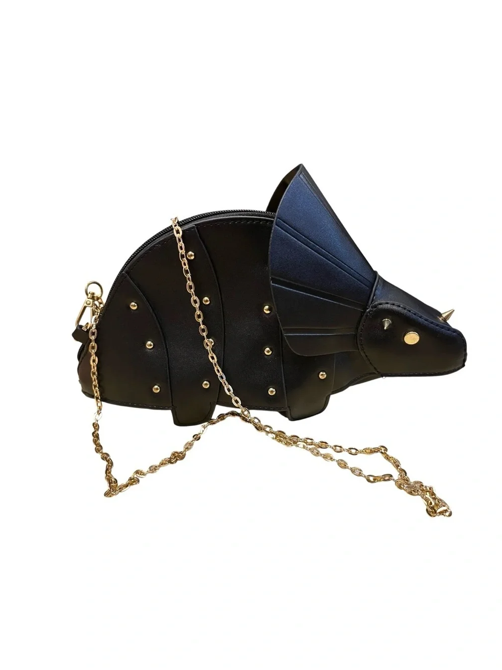 Triceratops Crossbody Novelty  Purse with Gold Chain NWOT